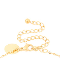 Waterproof Gold Plated Stainless Steel Bamboo Letter S Necklace - link has visual effect only