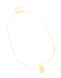 Waterproof Gold Plated Stainless Steel Bamboo Letter B Necklace - link has visual effect only