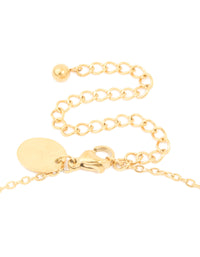 Waterproof Gold Plated Stainless Steel Bamboo Letter A Necklace - link has visual effect only