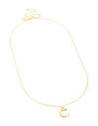 Waterproof Gold Plated Stainless Steel Bamboo Letter C Necklace - link has visual effect only