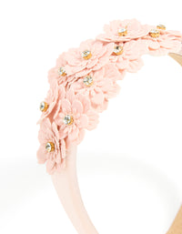 Pink PU Leather Cutout Flowers Headband - link has visual effect only