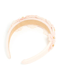 Pink PU Leather Cutout Flowers Headband - link has visual effect only