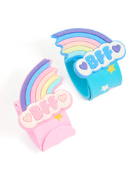 Kids Rainbow BFF Slap Band Bracelets 2-Pack - link has visual effect only