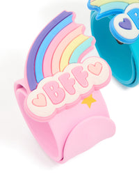 Kids Rainbow BFF Slap Band Bracelets 2-Pack - link has visual effect only