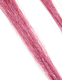 Kids Pink Glitter Tinsel Heart Hair Clips 2 Pack - link has visual effect only