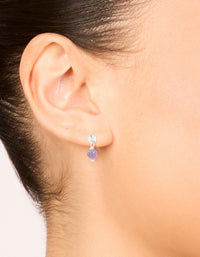 Sterling Silver Amethyst Semi-Precious Stone Drop Earrings - link has visual effect only