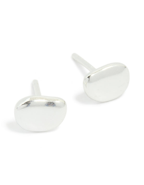 Sterling Silver Pebble Stud Earrings