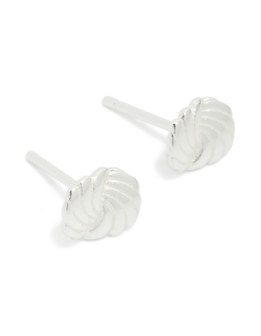 Sterling Silver Textured Twist Stud Earrings