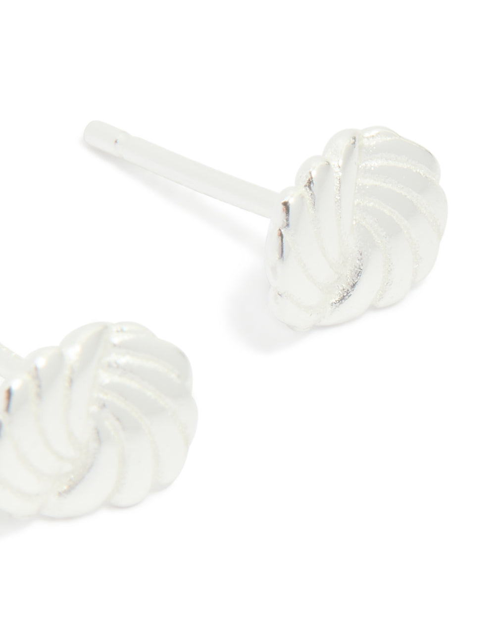 Sterling Silver Textured Twist Stud Earrings
