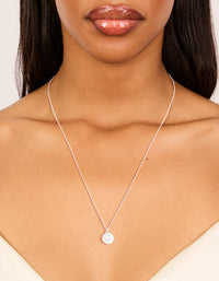 Sterling Silver Molten Round Pendant Necklace - link has visual effect only