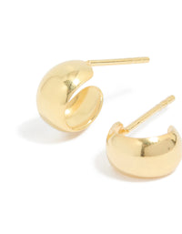 Gold Plated Sterling Silver Chubby Open Hoop Earrings - link has visual effect only