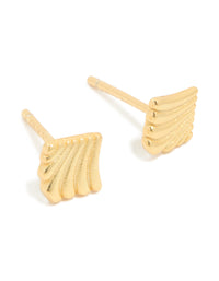 Gold Plated Sterling Silver Textured Stud Earrings - link has visual effect only