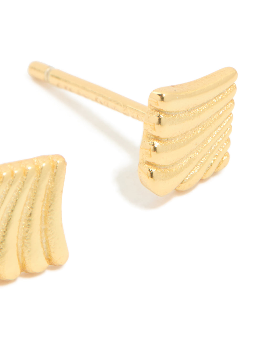 Gold Plated Sterling Silver Textured Stud Earrings