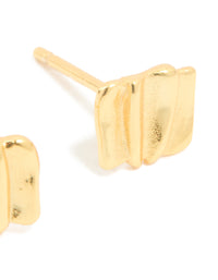Gold Plated Sterling Silver Square Textured Stud Earrings - link has visual effect only