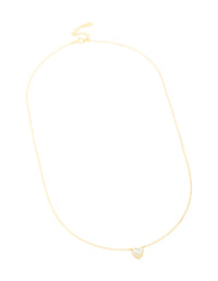 Sterling Silver Cubic Zirconia Halo Heart Necklace - link has visual effect only