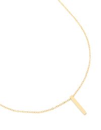 Waterproof Gold Plated Stainless Steel Pillar Engravable Pendant Necklace - link has visual effect only