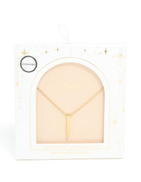 Waterproof Gold Plated Stainless Steel Pillar Engravable Pendant Necklace - link has visual effect only