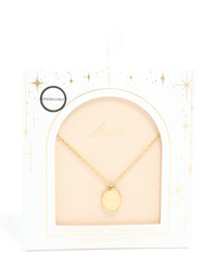 Waterproof Gold Plated Stainless Steel Oval Engravable Pendant Necklace - link has visual effect only