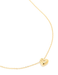 Waterproof Gold Plated Stainless Steel Chunky Heart Pendant Necklace - link has visual effect only