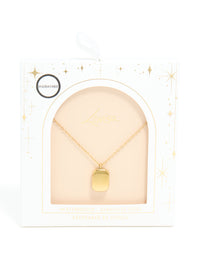 Waterproof Gold Plated Stainless Steel Round Rectangle Engravable Necklace - link has visual effect only