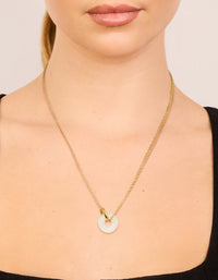 Waterproof Gold Plated Stainless Steel Acrylic Doughnut Pendant Necklace - link has visual effect only