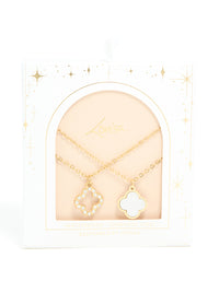 Waterproof Gold Plated Stainless Steel Shell Flower Necklaces 2 Pack - link has visual effect only