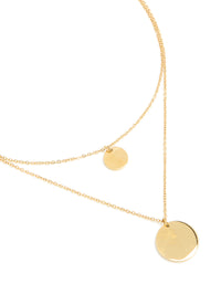 Waterproof Gold Plated Stainless Steel Disc Layered Necklace - link has visual effect only