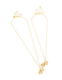 Waterproof Gold Plated Stainless Steel Heart Locket Necklaces 2-Pack - link has visual effect only
