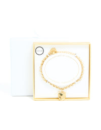 Waterproof Gold Plated Stainless Steel Chunky Heart Bracelet - link has visual effect only