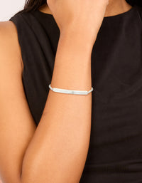 Waterproof Stainless Steel Twisted Engravable Toggle Bracelet - link has visual effect only