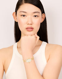 Gold Vintage Mesh Oval Face Watch - link has visual effect only