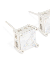 Mens Waterproof Stainless Steel Square Cubic Zirconia Stud Earrings - link has visual effect only