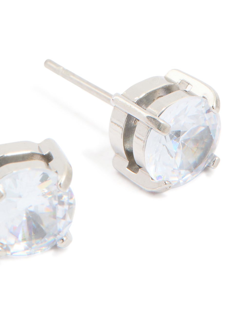 Mens Waterproof Stainless Steel Large Round Cubic Zirconia Stud Earrings