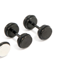 Mens Waterproof Stainless Steel Black Coated Metal Mixed Flat Back Studs 2-Pack - link has visual effect only
