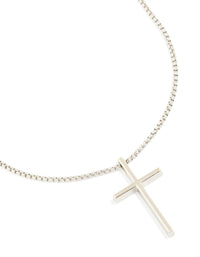 Mens Waterproof Stainless Steel Smooth Cross Pendant Necklace - link has visual effect only