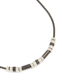 Mens Waterproof Stainless Steel Mixed Rondelle Necklace - link has visual effect only