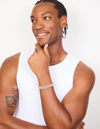 Mens Waterproof Stainless Steel Large Miami Cuban Link Bracelet - link has visual effect only