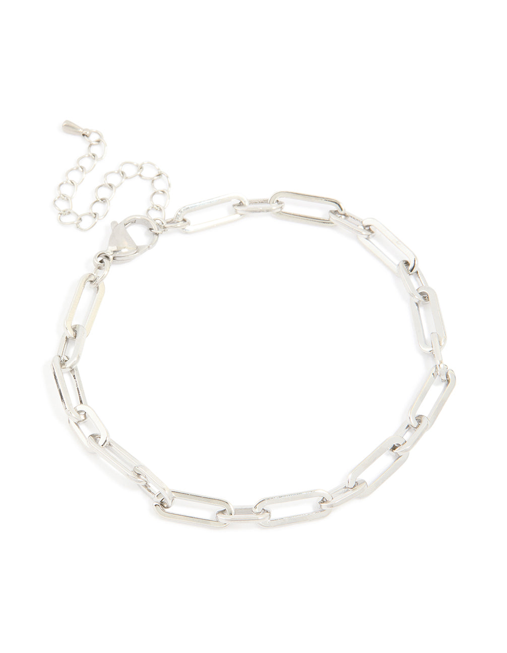 Mens Waterproof Stainless Steel Paperclip Chain Bracelet