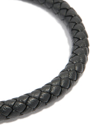 Mens Waterproof Stainless Steel Single Braided Cord Bracelet - link has visual effect only