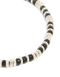 Mens Waterproof Stainless Steel Small Semi Precious Bead Bracelet - link has visual effect only