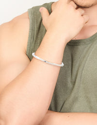 Mens Waterproof Stainless Steel Square Twist Cuff Bracelet - link has visual effect only