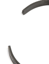 Mens Waterproof Black Stainless Steel Detailed Cuff Bangle - link has visual effect only