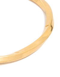 Mens Waterproof Golf Plated Stainless Steel Square Twist Wrist Cuff - link has visual effect only