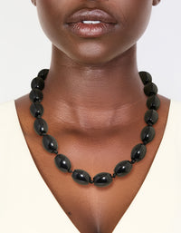 Black Acrylic Beaded Necklace - link has visual effect only