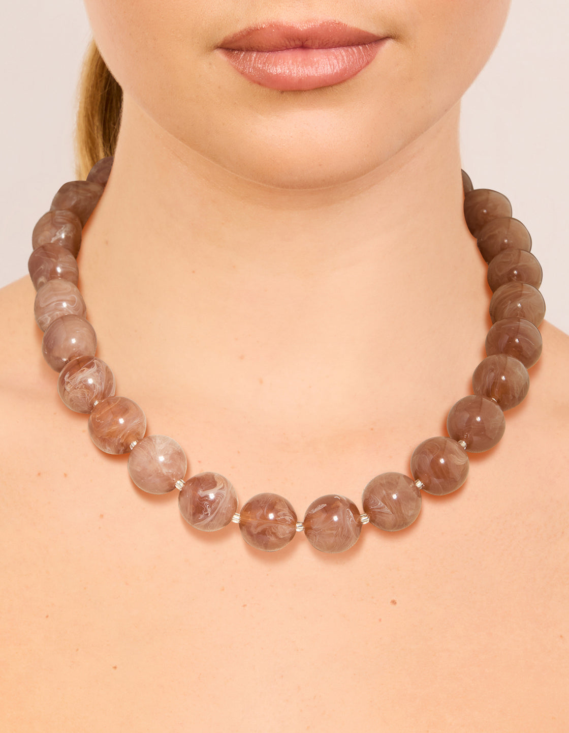 Brown Acrylic Beaded Necklace