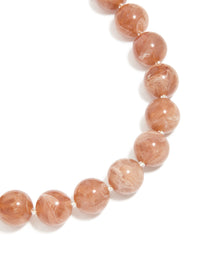 Brown Acrylic Beaded Necklace - link has visual effect only