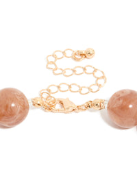 Brown Acrylic Beaded Necklace - link has visual effect only