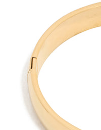Waterproof Rose Gold Plated Stainless Steel Smooth Hinged Bangle - link has visual effect only