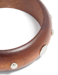 Silver Studded Wood Bangle - link has visual effect only