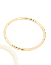 Gold Smooth & Cream Acrylic Bangles 2-Pack - link has visual effect only